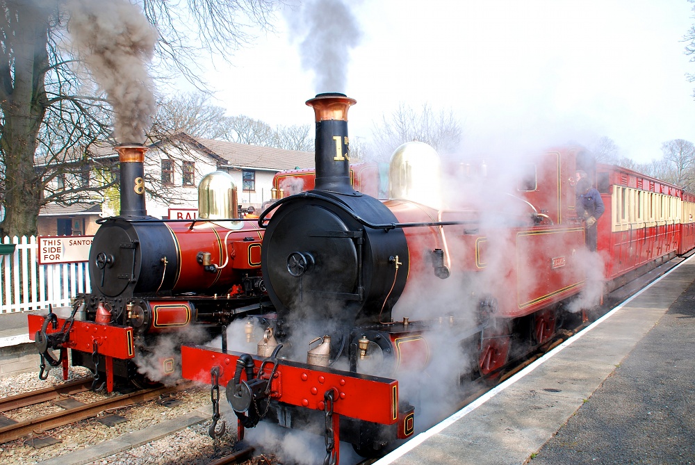 Steam Train at Ballasalla, Reisen Isle of Man
