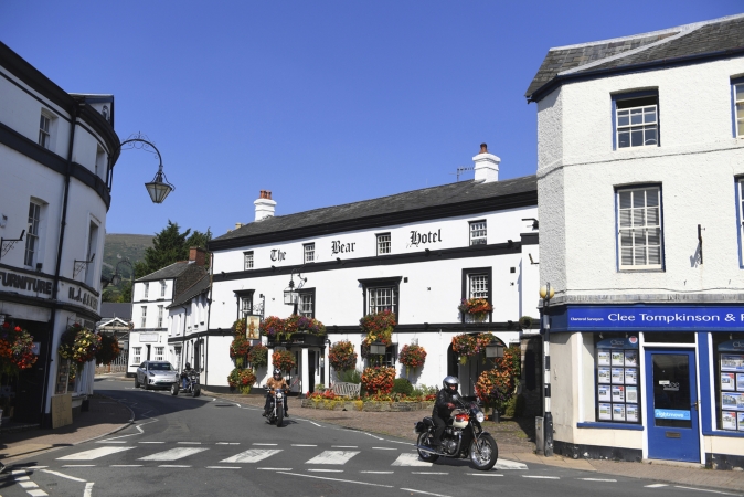 Motorradfahrer in Crickhowell