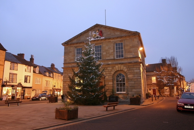 Weihnachtsbaum in Woodstock, Oxfordshire, England